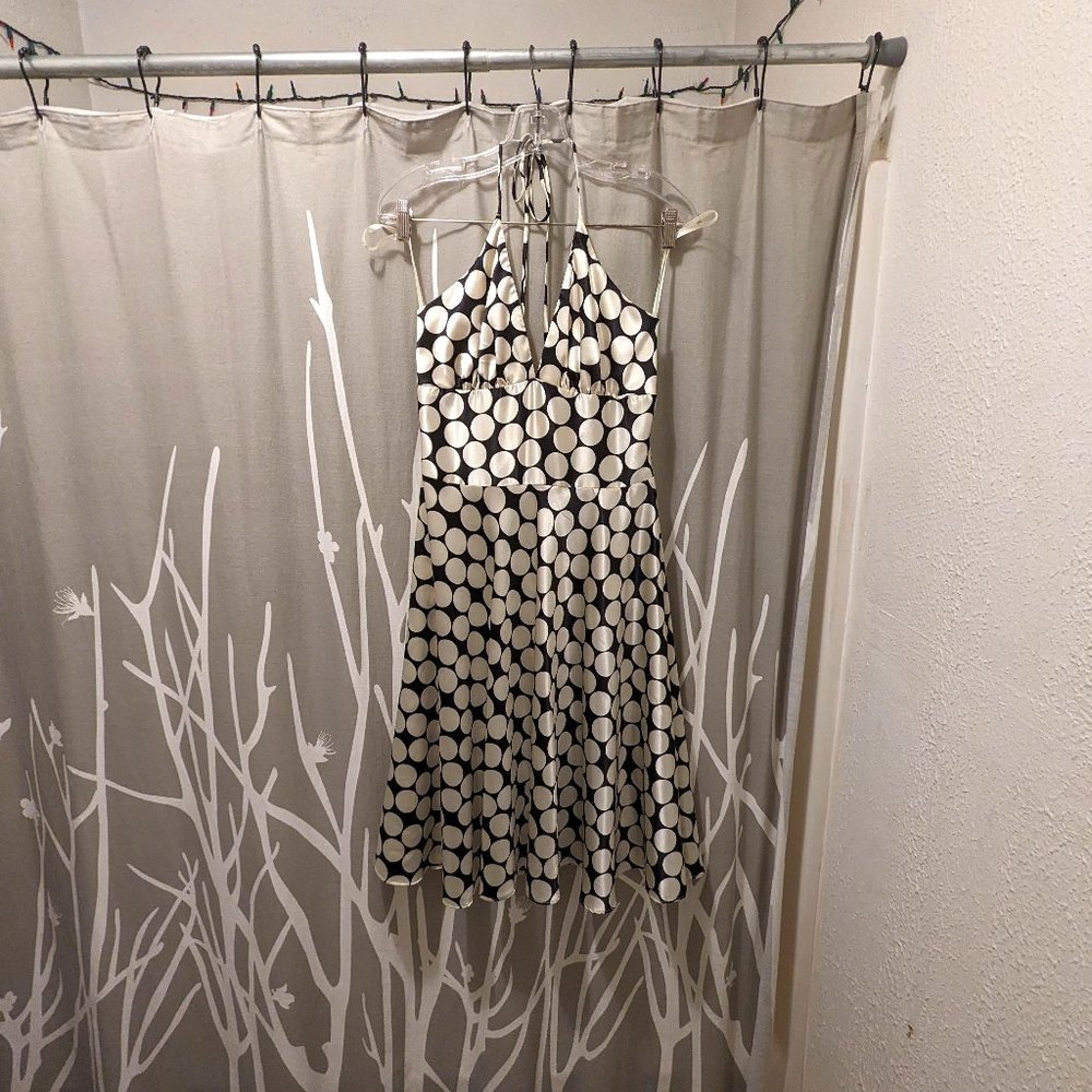 Alyn Paige New York halter knee length black/white polka dot dress Size 7/8